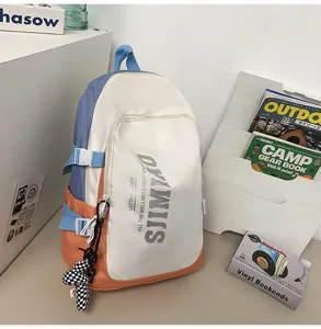 Large capacity multi-color student backpack, stylish casual school bag for daily use and travel.