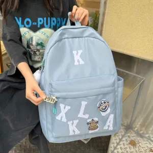 American style letter embroidery large capacity backpack for school travel daily use.