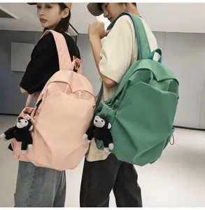 Minimalist large capacity backpack Korean style student casual school bag for daily use detail view