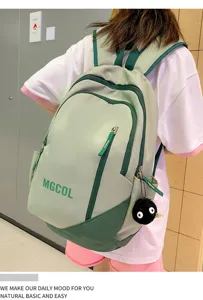 Student backpack large capacity school bag stylish dual shoulder daypack for teenage girls