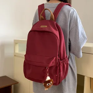 Korean style vintage school backpack for teenage girls casual daily campus book bag