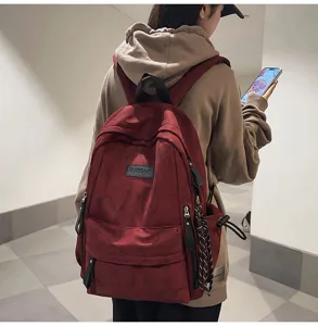 Vintage large capacity canvas backpack for students, casual stylish school bag for women and men.