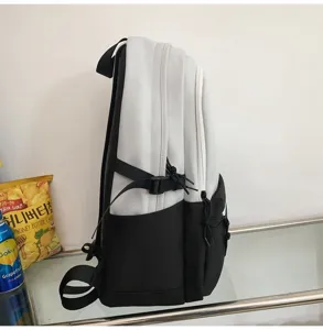 Contrast color campus laptop backpack, minimalist design casual school bag for daily use