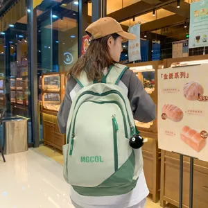 Large capacity school backpack for girls teenage students light green student book bag stylish