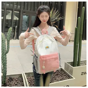 Kids school backpack lightweight color block casual daypack for boys and girls daily use