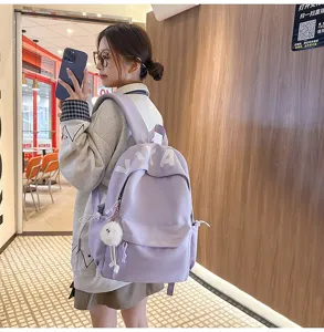 Large capacity Japanese style minimalist school backpack for students casual daily use
