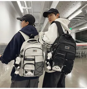 Large capacity ergonomic school backpack for students, lightweight teenage book bag.