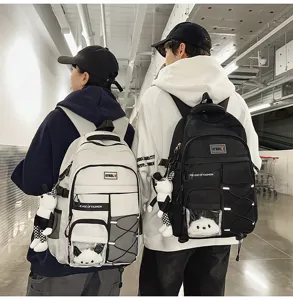 Detailed view of large capacity student school backpack suitable for teenagers campus daily use.