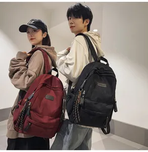 Japanese campus minimalist versatile backpack, casual stylish large capacity book bag for students.