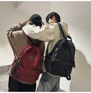 Japanese style campus minimalist versatile backpack, large capacity school bag for students.