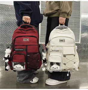 Student school backpack with large capacity and multi-pocket design for teens daily