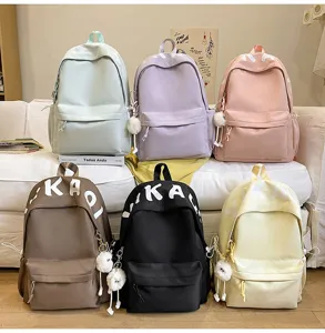 Large capacity minimalist Japanese style casual backpack for women and students in multiple colors.