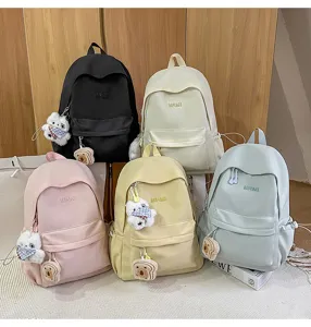 Japanese style casual campus school backpack for women, multi-color daily travel bag
