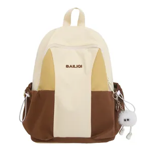 Lightweight contrast color travel backpack for women and students large capacity school bag main