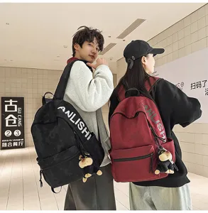 Large capacity canvas backpack for men and women student school bag retro casual daypack