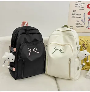 Japanese cute girl student backpack large capacity school bag black and white casual travel daypack
