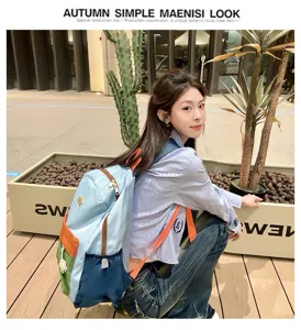 Kids school backpack colorful casual daypack lightweight children bookbag for boys and girls