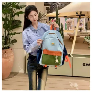 Colorblock kids backpack for kindergarten boys and girls lightweight school bag daily use.