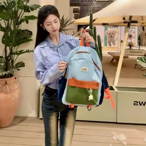 Kids school backpack lightweight color-blocking design for kindergarten and elementary students.
