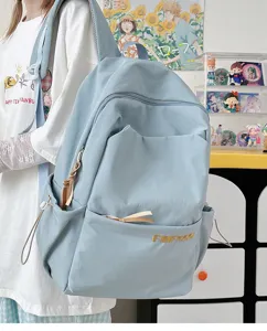 Minimalist casual student backpack large capacity daily school bag for teenage girls and women