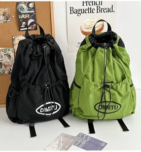 Casual drawstring backpack lightweight waterproof sports travel rucksack for men and women daily use.