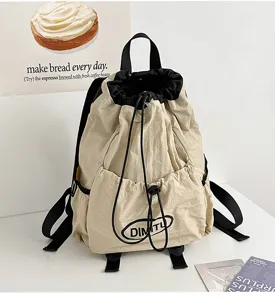 Lightweight drawstring backpack casual daypack travel rucksack with pocket and straps