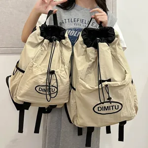 Lightweight drawstring backpack casual sports daypack travel rucksack for men and women