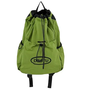 Green drawstring backpack lightweight casual outdoor sports hiking daypack for travel