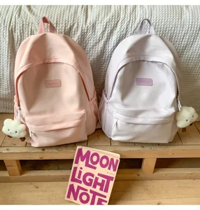 Japanese style cute school backpack for teenage girls solid color casual book bag campus