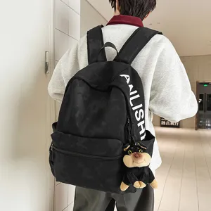 Retro casual backpack for students and daily commuting with large capacity and stylish print.