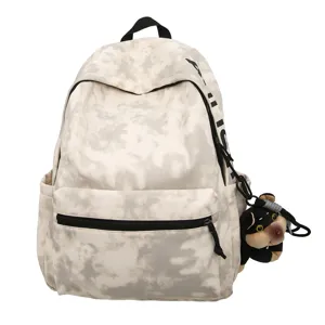 Vintage tie-dye backpack for women and men, large capacity casual laptop school bag.