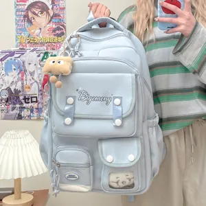 Japanese ins style sweet college backpack for women, large capacity school bag for students.