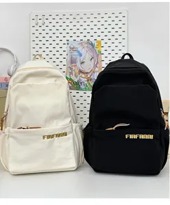 Casual canvas backpack large capacity school bag for daily commute travel student backpack