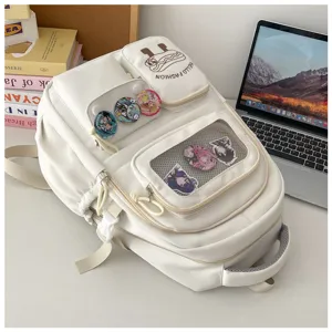 Japanese style cute white student Ita backpack large capacity double shoulder school bag