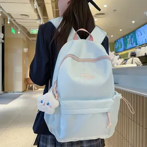 Ins Lindo Estudiante Mochila Escuela Secundaria Niña Todo Partido Nylon Casual Viaje Portátil Libro Bolsa Para Mujeres