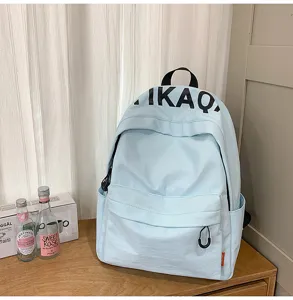 Lightweight casual backpack for students, stylish Korean style daily school bookbag in light blue.