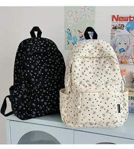 Corduroy backpack for women, cute school bag for teens and students, lightweight casual daypack.