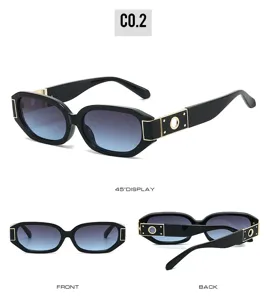 Trendy polygon sunglasses for women men, fashion narrow frame uv400 eyewear accessories.