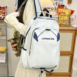 Nylon Waterproof Casual Large Capacity Backpack School Bag Travel Daypack For Women Students Daily Use