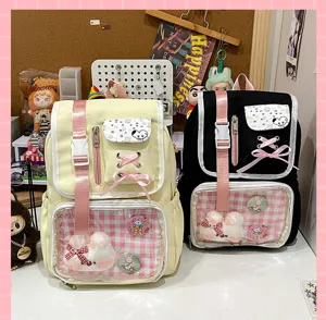Japanese style ita bag backpack dual color cute clear window rucksack for anime fans