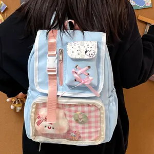Kawasaki Japanese style sweet cute ita backpack casual blue daypack for anime fans daily wear