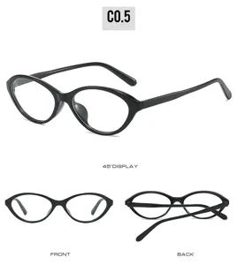 Retro fashion cat-eye sunglasses for women and men, classic black small frame trendy eyewear.