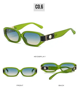 2026 new polygonal fashion sunglasses for women and men, trendy narrow frame PC eyewear.