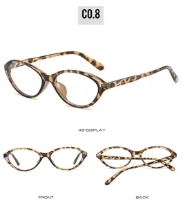 Detail view of vintage leopard print cat-eye glasses frame showing multiple angles.
