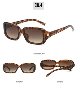 Fashion square tortoiseshell sunglasses with gradient lenses and luxury style temple decor.