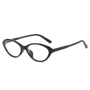 Retro black cat eye glasses for women and men, trendy small frame fashion clear eyewear.