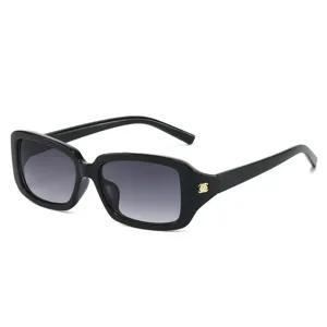 Fashion Square Sunglasses For Women Men Vintage Retro Rectangle Sun Glasses UV400 Eyewear Camellia Floral Metal Decor