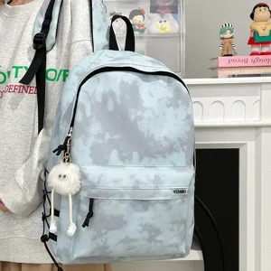 Korean Style Retro Tie-Dye College Backpack For Women Large Capacity Student School Bag Laptop Casual Daypack