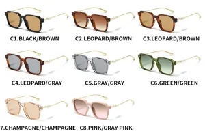 Lunettes de soleil carrees tendance pour femmes avec branches en perles, protection UV400 chic.