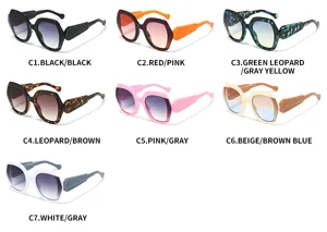 2026 cross-border new large-frame PC fashion sunglasses, European hexagonal lens design.